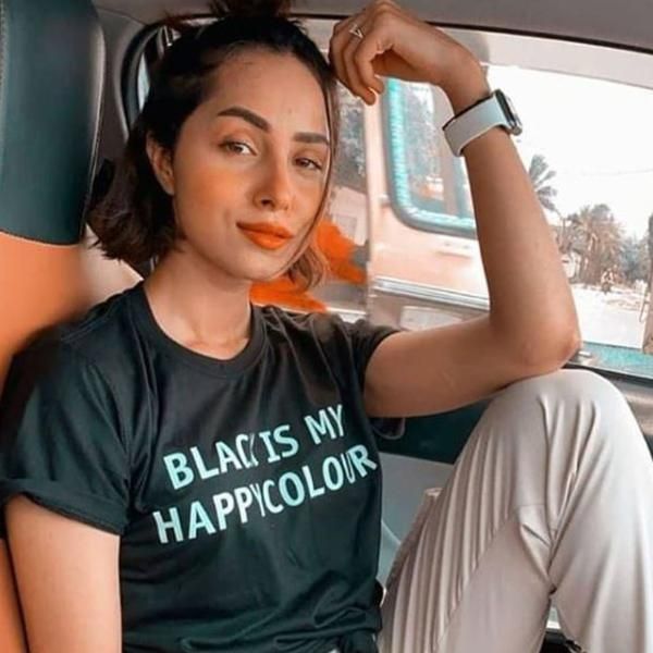 Emerce- BLACK IS MY HAPPY COLOUR Printed Half sleeves T-Shirt - Blac (S,M,L,XL)