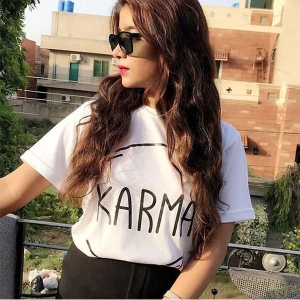 Emerce- KARMA Printed Half Sleeves T Shirt White