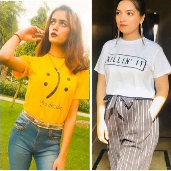 Emerce- Pack Of 2 YOU DECIDE+Killin it Printed Half Sleeves T Shirt White&Yellow