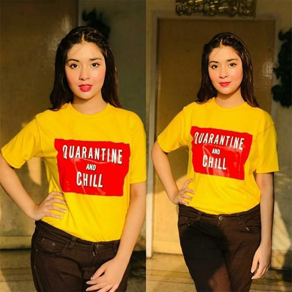 Emerce- QUARANTINE AND CHILL Printed Half Sleeves T Shirt Yellow