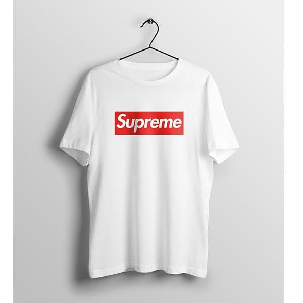 Emerce- Supreme Printed Half Sleeves T Shirt White