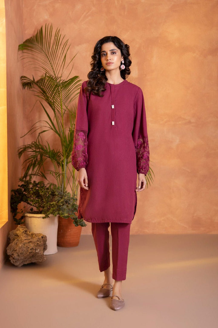 Sapphire- 2 Piece - Embroidered Melange Suit