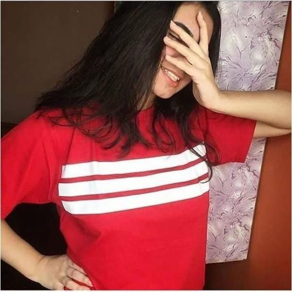 Emerce- Front Stripes Printed Half Sleeves T Shirt Red