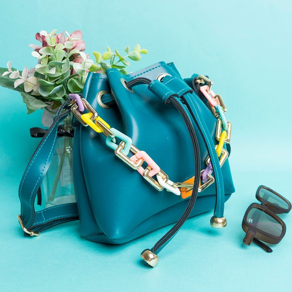 Shein - Bucket Bag with Chain - Light Green