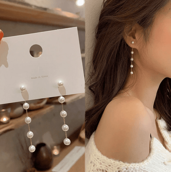 The Marshall - Simulation Pearl Long Drop Earrings