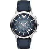 Emporio Armani- Men’s Quartz Leather Strap Blue Dial 43mm Watch AR2473