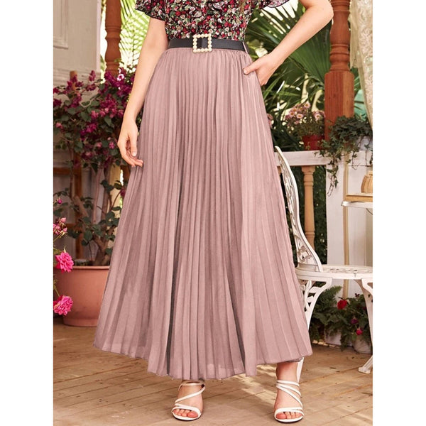 SHEIN Pleated skirt with maxi belt