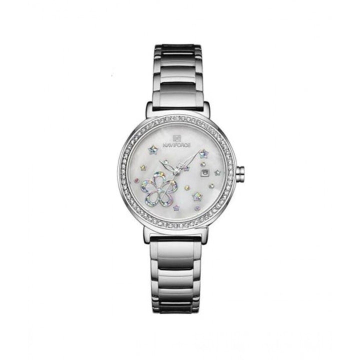 Naviforce- Diamond Lady Stainless Steel Quartz Watch With Brand Box - NF5016