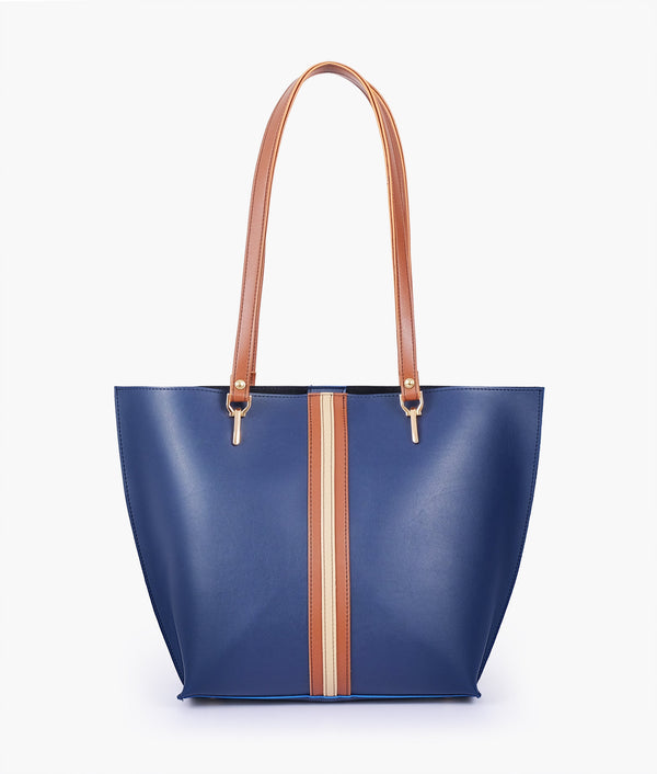 RTW - Blue centre-stripe tote bag