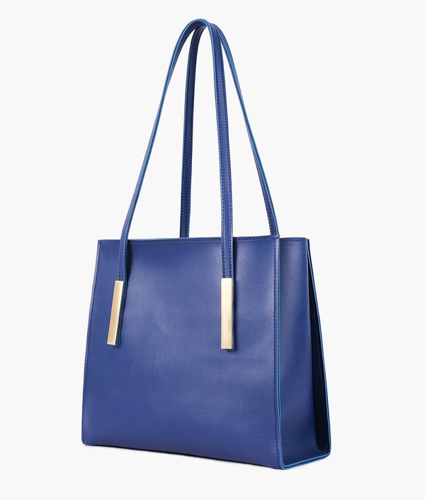 RTW - Blue zipper shoulder bag with long handle