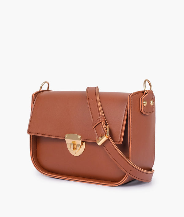 RTW - Brown saddle bag with twist lock