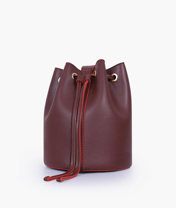 RTW - Burgundy loop handle bucket bag