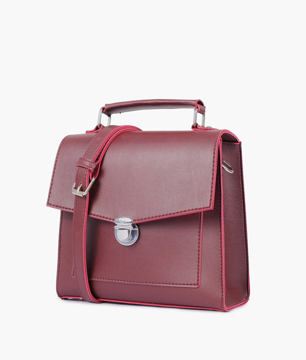 RTW - Burgundy push-lock messenger bag