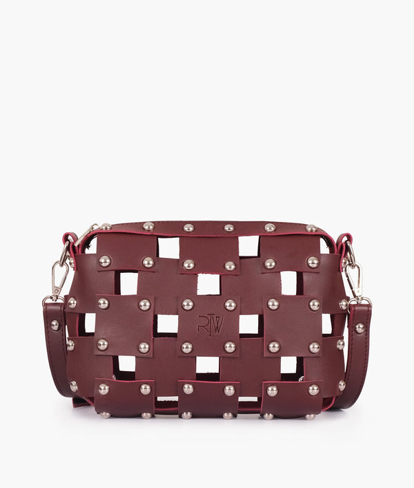 RTW - Burgundy rivet cross-body bag