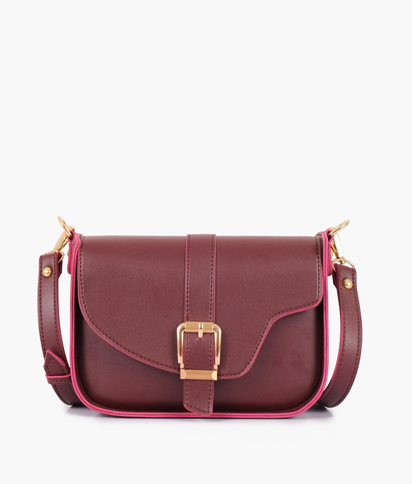 RTW - Burgundy saddle buckle bag