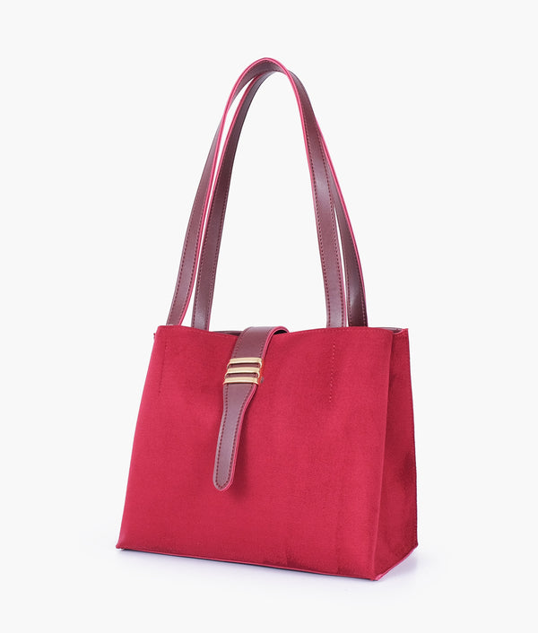 RTW - Burgundy suede mini tote bag