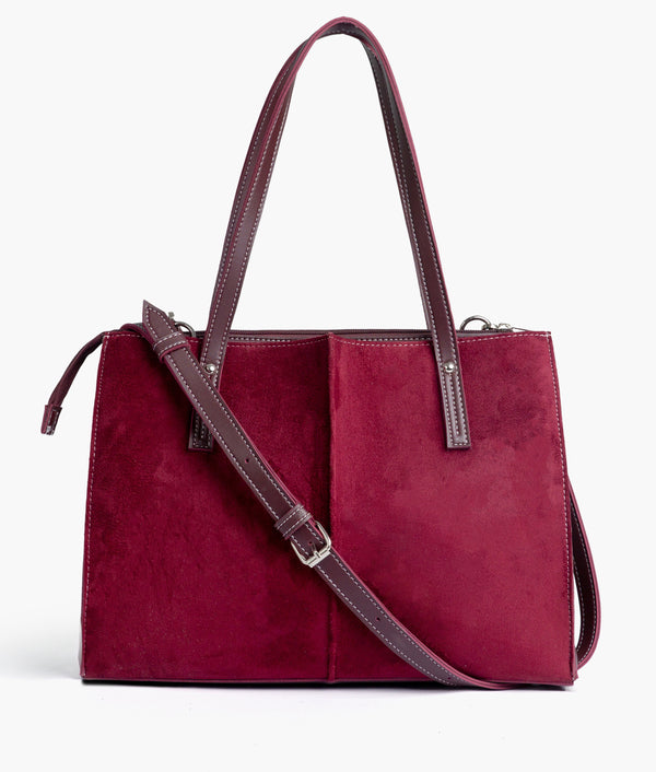 RTW - Burgundy suede work tote bag