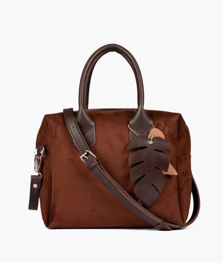 RTW- Dark Brown Suede Mini Bowling Bag