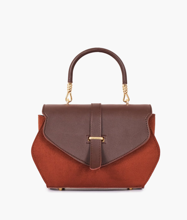 RTW - Dark brown top-handle hexagon bag