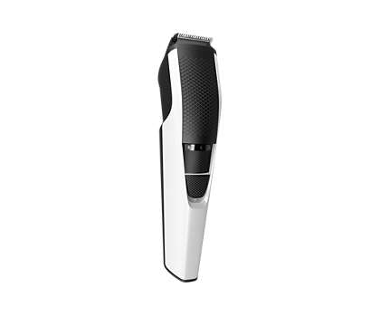 Philips Beard Trimmer with Hair Lift & Trim Comb, SS Blades, Zoom wheel 1 mm, 10 settings 0.5 mm-10 mm, 10hr charging / 45min use, Washable blades, White