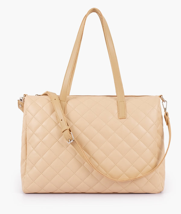 RTW - Off-white quilted carryall tote bag