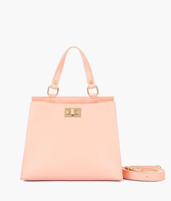 RTW - Peach front lock top-handle mini bag