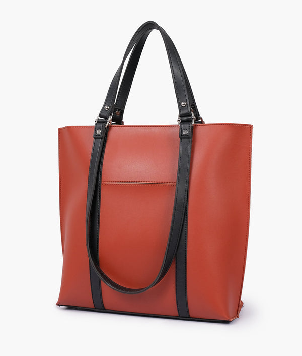 RTW - Rust and black double-handle tote bag