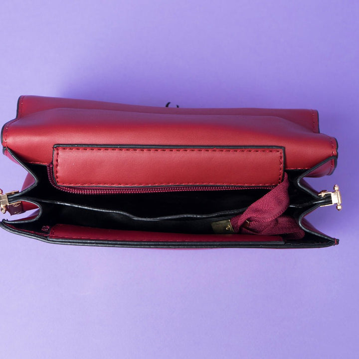 Shein - Red Crossbody Bag with Buckle