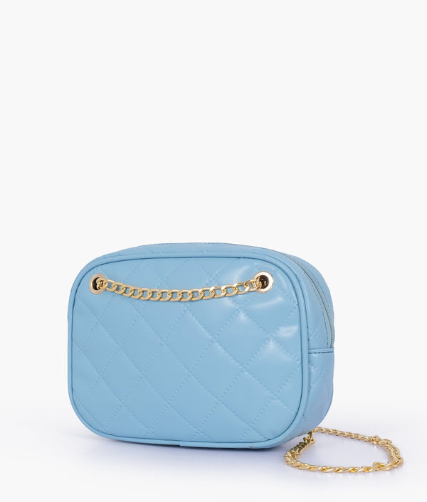 RTW - Sky blue quilted rectangle cross-body bag