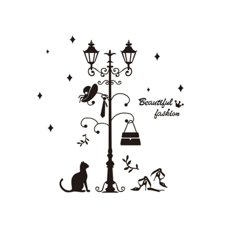 Toshionics- Street Lamp DIY Removable Waterproof Wall Sticker Black 110x115cm