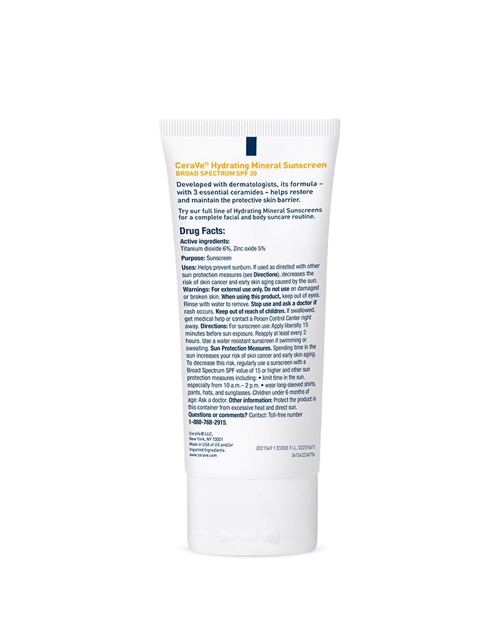 CeraVe- Hydrating Mineral Sunscreen SPF 30 Face Lotion, 75ml